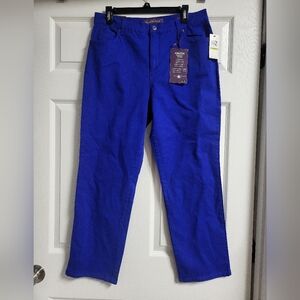 NWT Gloria Vanderbilt Womens Amanda Vibrant Blue Straight-Leg Jeans Size 14S